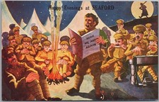 Vintage 1910s SEAFORD, East Sussex England Greetings Postcard 