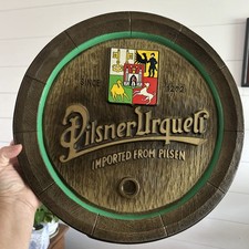 Pilsner Urquell Pilsen Barrel Top Decoration Sign Plastic Made in West Germany  picture