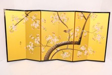 Japanese VTG 6 Panel Folding Screen Asian Byobu Painted Chinese 29x14 Tabletop picture