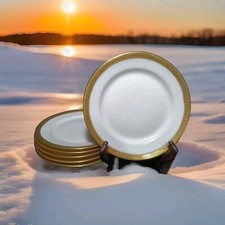 6 T & V LIMOGES FRANCE GOLD BAND DESSERT BREAD PLATE 5.7/8