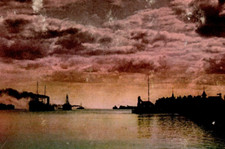 1906, Nightfall on the Ste. Claire River Michigan Detroit Publishing Co Postcard picture