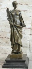 SUPER DEAL Kassin Declaration Peace Young Woman With Sword Lantern Bronze Gift picture