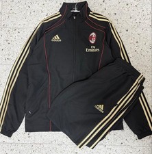 adidas AC Milan Windbreaker Jersey Set Black Size 0 Rare Training Tracksuit picture