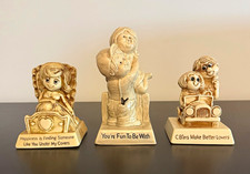 Russ Berries Figurines Lot of 3 Signed Love Couple Sayings picture