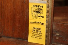 Vintage Matchbook Vaughn's Rib House Flint Michigan picture