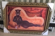 UNFramed Panther Lady Haunted Mansion changing portrait 17x30” Disneyland RARE picture