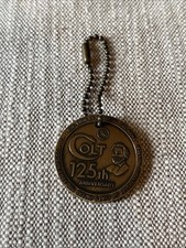 1961 Vintage Colt 125th Anniversary Brass Token Key Chain - EXCELLENT - MINTY picture