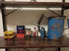 Vintage motor oil can lot picture