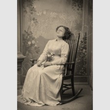 Lady Photo Post Mortem Print Woman Funeral Flowers Victorian 4 by 6 Photograph picture