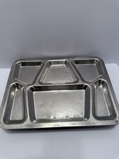 VINTAGE CARROLLTON MFG CO USN STAINLESS STEEL MILITARY MESS HALL TRAY picture