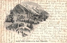 Chamonix France, 1910 Grand Hotel Couttet Et Du Parc Landmark, Vintage Postcard picture
