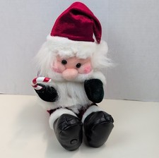 Gemmy Animated Laughing Santa Plush Christmas Decor Candy Cane Motion Figure picture