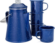 COLETTI Classic Enamel Set Coffee Percolator & Mugs — the Most Nostalgic Camping picture