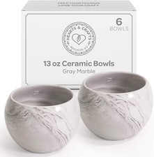 Hearts & Crafts Gray Marble Ceramic Bowls for Candle Making(13 oz, Set of 6) picture