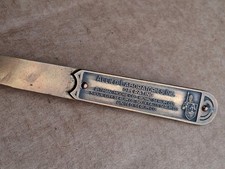 Vintage Allied Laboratories Inc Royal Serum Co Bronze Letter Opener Advertising picture