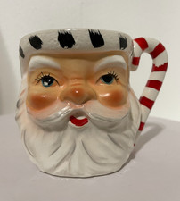 Vintage Lefton Double Faced 2 Sided Santa & Mrs. Claus Ceramic Mug picture