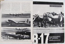 Vintage 1942-45 Army Air Corps B-17 Fortress Newspaper Clippings Lot picture
