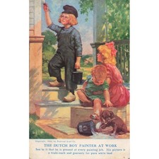 Vintage 1910 Dutch Boy Painter National Lead Co Antique Postcard Union NY 1913 picture