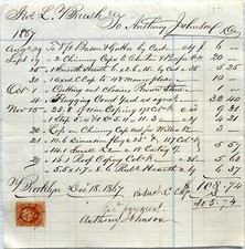 Antique 1867 Handwritten Receipt From Construction Work Done in Brooklyn, NY picture