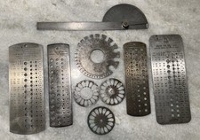 Lot Of 9 Machinist Drill Wire Gauges Starrett 281 Drill No. 15 Protractor 19 picture