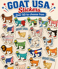🚨SALE🚨  😎 🐐  Goat USA Stickers You pick Over 50 to choose from 😎 🐐 picture