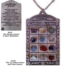 Jewish Hoshen Pendant necklace High Priest Breastplate 12 tribes 3.5