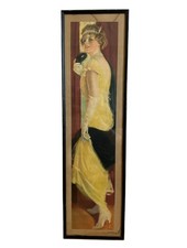 Antique Art Deco 1917 Pabst Brewing Yard Long Advertising Flapper Girl Print picture
