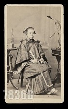 Rare Antique Photo Chinese Woman Sacramento California Photographer CDV Asian picture
