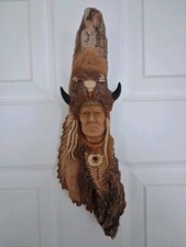 Vintage Stephen Herrero 1990 Mystic Warrior Wall Sculpture  #3005 Signed picture