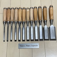 Japanese Vintage Chisel Set of 12 NOMI Japanese Carpentry Woodworking Tool Japan picture