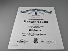 United States Army Ranger Course School Diploma Replacement Certificate picture