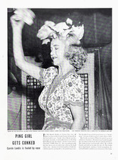 Carole Landis Ping Girl Gets Conked Injures Herself Photo 1940 Vtg Mag Excerpt picture