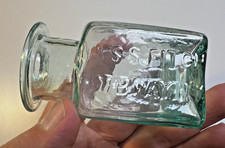 Rare Antique Dr. S. S. Fitch New York NY NYC Open Pontil Tooled Lip Bottle c1848 picture