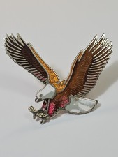 Bald Eagle Lapel Pin Vintage Enamel Large Size  picture