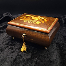 Vintage Italian Inlaid Wood Jewelry Music Box - Sorrento picture