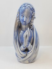 Vintage Virgin Mary Praying Figurine Mother Mary Religious Blue 10