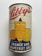 Vintage Libby’s Orange And Grapefruit 1Qt 14Oz Advertising Tin Can picture