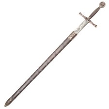 Denix Replica Medieval Nickel Finish Excalibur Sword picture