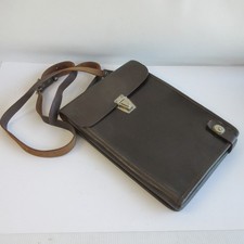 Soviet Vintage Officer Leather Map Case Tablet Bag Military Army Field Gear USSR picture