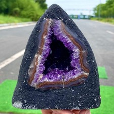 2.34LB Natural Amethyst geode quartz cluster crystal specimen Healing picture