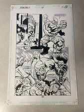 SCARE TACTICS #10 ORIGINAL COMIC ART 1998 GROSS OUT SCREAM QUEEN FIGHT WEREWOLF picture