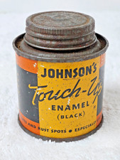 Full VTG Johnson’s Touch-Up Enamel Can (Black) 5 oz S.C. Johnson Racine WI Auto picture