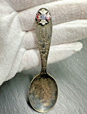 ANTIQUE IOF ORDER OF FORESTERS WM ROGERS SILVER PLATE BABY/ SOUVENIR SPOON M928 picture