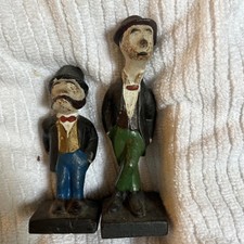 Cast Iron Mutt and Jeff  Vintage Original Paint pair not joined picture