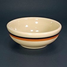 Vintage Shenango Inca Ware Orange Brown Black Stripe Band Cereal Bowl Exc Cond picture