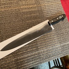 Vintage NOS Gustav Emil Ern Chef Knife 12” Carbon Steel Blade Solingen Germany picture