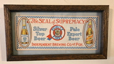 Pre-Pro Independent Brewing Pittsburgh Duquesne Silver Top Beer Framed Blotter picture