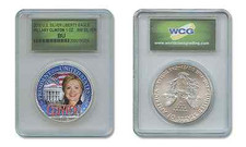 HILLARY CLINTON For President Year 1 OZ SILVER AMERICAN EAGLE Coin in SLAB picture
