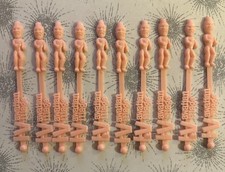 Vintage Las Vegas Hawaiian Village Tiki Swizzle Stir Sticks Lot Of 10 Peach Pink picture