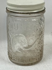 Vintage JUMBO PEANUT BUTTER JAR 3 1/2 OZ RARE VERY SMALL Pat'd June 24,1930 picture
